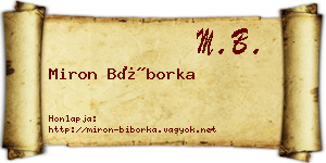 Miron Bíborka névjegykártya